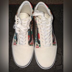 Vans White Floral Sneakers
